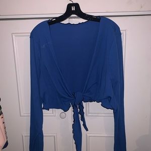 Shein frill tie top